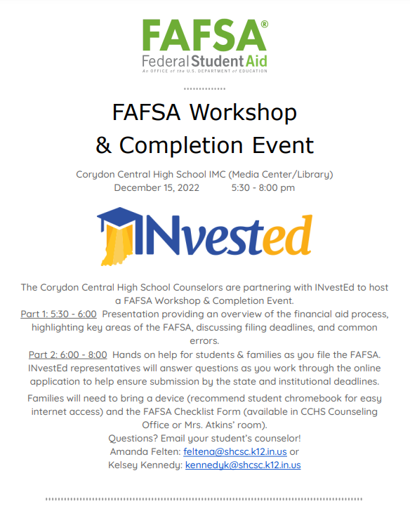 FAFSA Workshop flyer