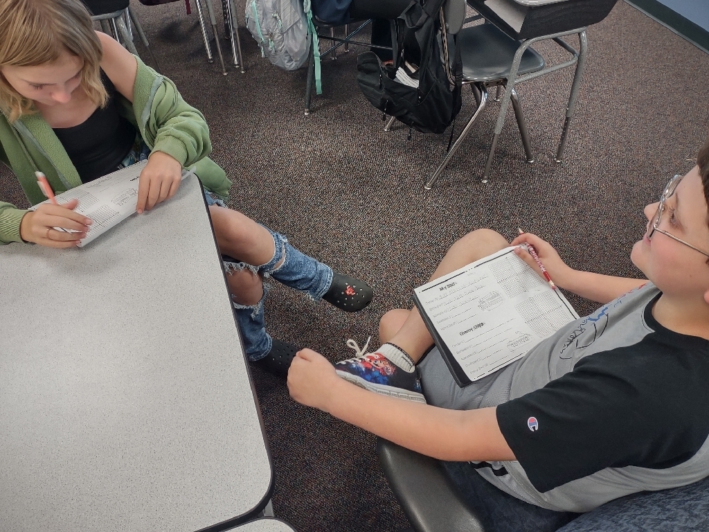 Students in Ms. Wischmeier's math class (Mrs. Abell's homeroom) used their knowledge of the coordinate plane to play Battleship.