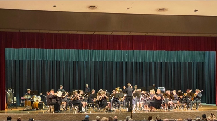 high school band performing for an audience