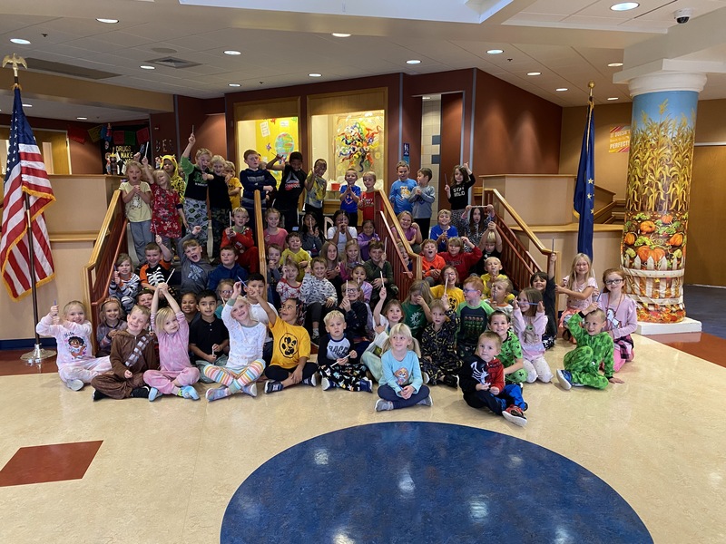 Students Sporting PJs for Red Ribbon Week Dress-up Day