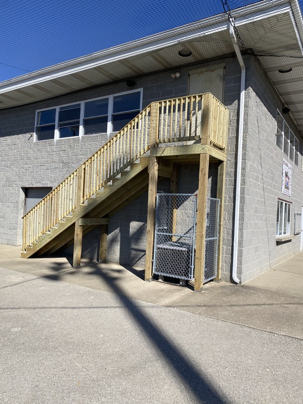 New, outdoor wooden staircase